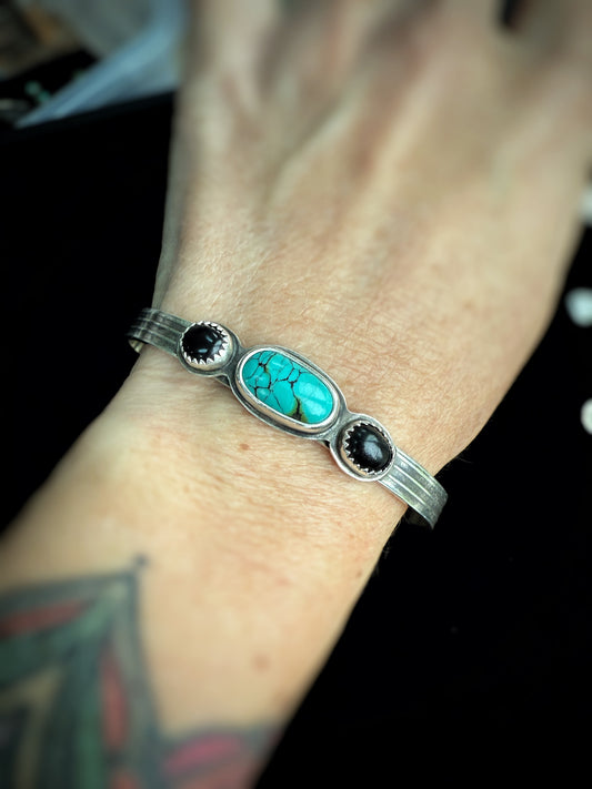 Turquoise Onyx Trio Cuff