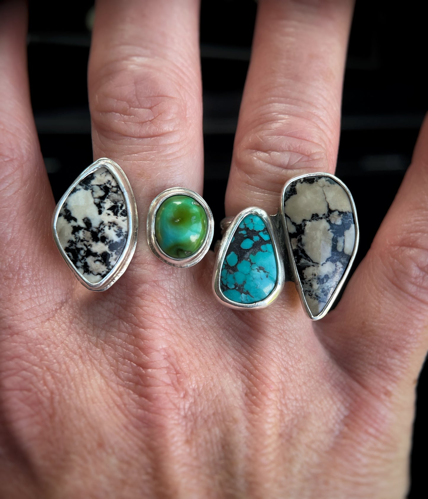 Sonoran Turquoise + Dalmation Jasper Ring - Fits Sizes 7-8.5