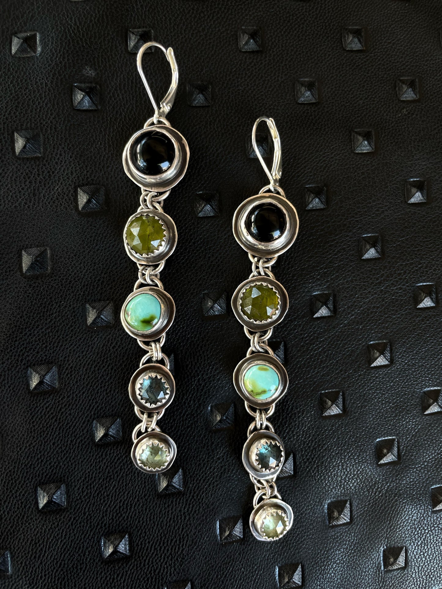 5 Stone Drop Earrings