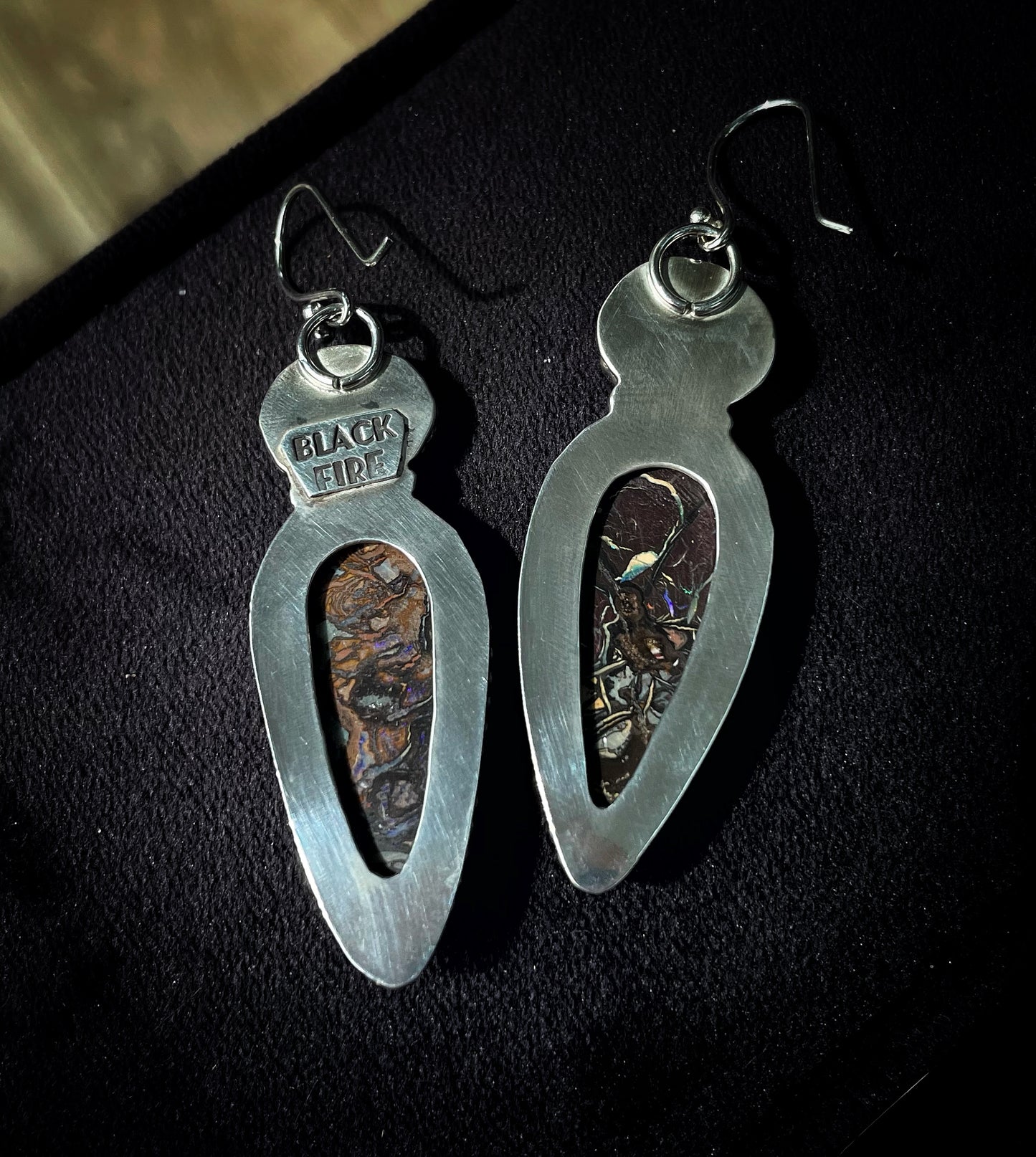 Boulder Opal Kyanite Earrings