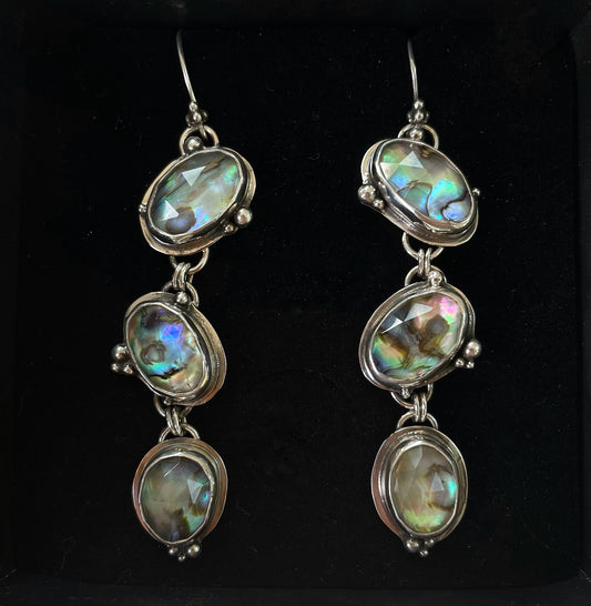 Abalone Quartz Cascade Earrings