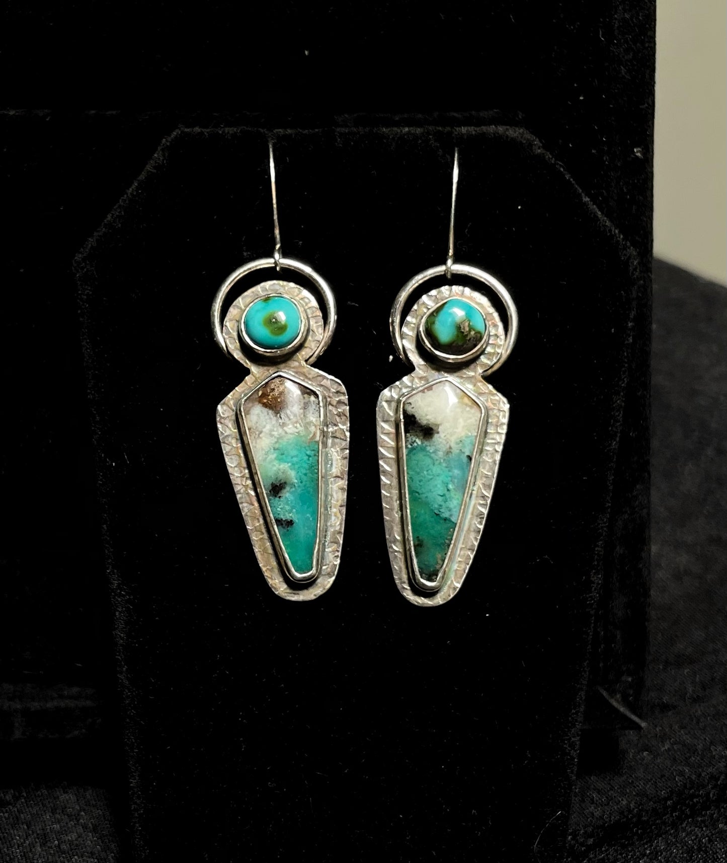 Wood Opal Sonoran Turquoise Earrings