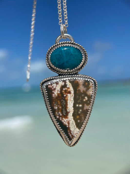 Chrysocolla & Ocean Jasper Pendant